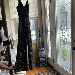 Black glitter romper size small brand new